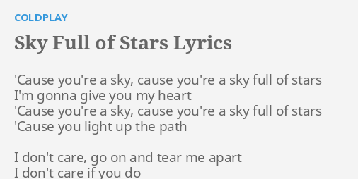 текст песни sky full of stars