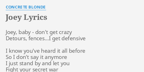 concrete blonde side of the road lyrics