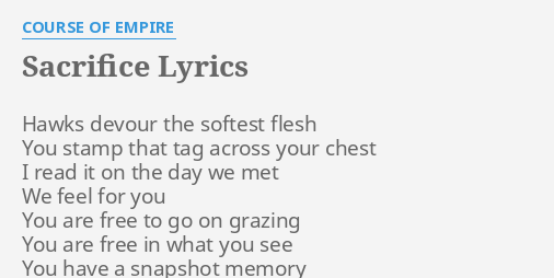 Sacrifice Lyrics - lasopaemporium