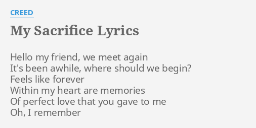 Creed - My Sacrifice (Radio Edit): listen with lyrics