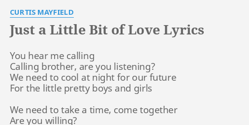 just a little bit of love lyrics maywood