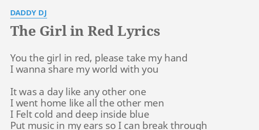 Girl In Red Lyrics My Girl