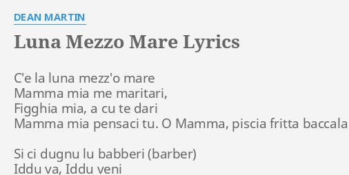 C è La Luna Mezzo Mare