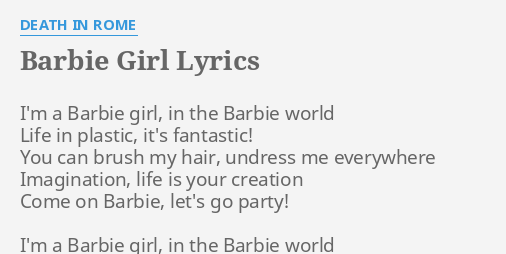 I am a barbie girl lyrics cheap