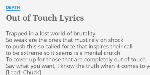 out of touch lyrics death