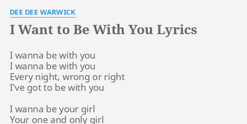 I Only Wanna Be With You Lyrics Volbeat