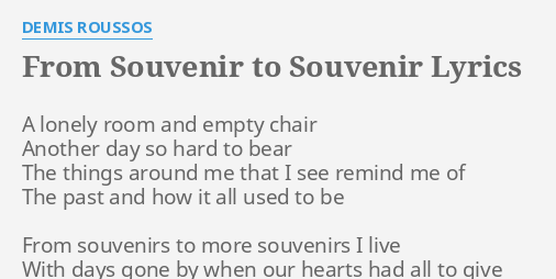from souvenir to souvenir