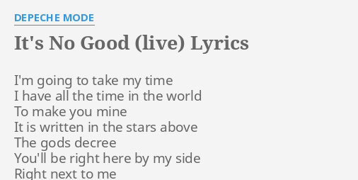 depeche mode it's no good lyrics greek