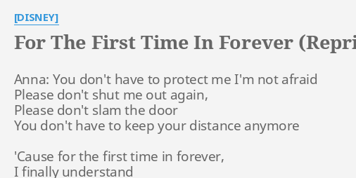First time the in forever lyrics for For the