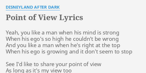 i see you from a different point of view lyrics