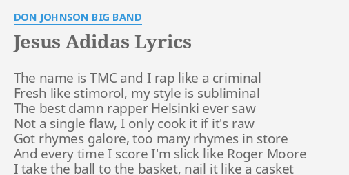 rap lyrics with adidas