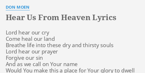 Heavenly Lyrics - [ Hear Our Praises Lyrics ] Hear Our