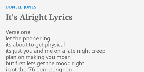 donell jones its alright