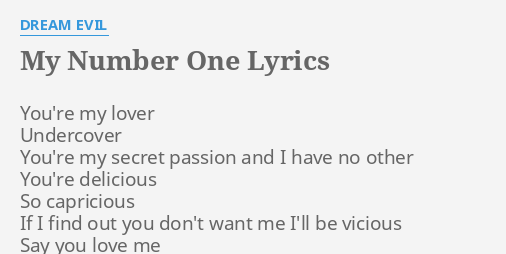 letras de dream evil my number one