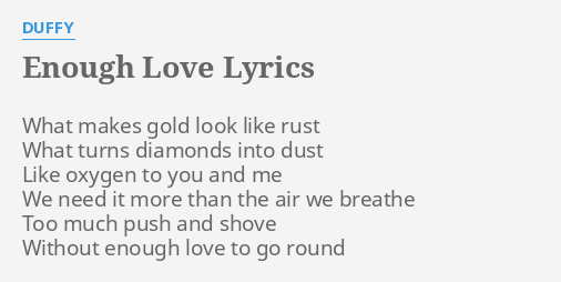 LYRICS by DUFFY: What makes look...