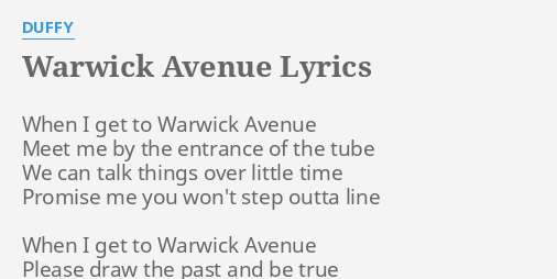 WARWICK LYRICS by DUFFY: When to...