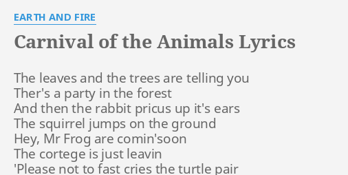 CARNIVAL OF THE ANIMALS