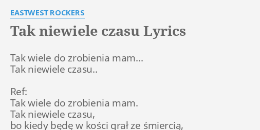 ewr tak niewiele czasu