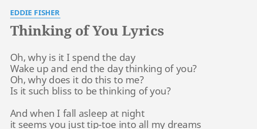 i am thinking of you song lyrics