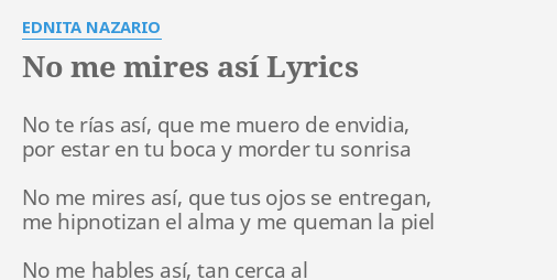 no me mires asi ednita nazario no me mires asi ednita nazario