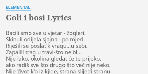 Goli i akordi elemental bosi ELEMENTAL žari