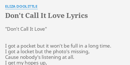 call it love lyrics brb