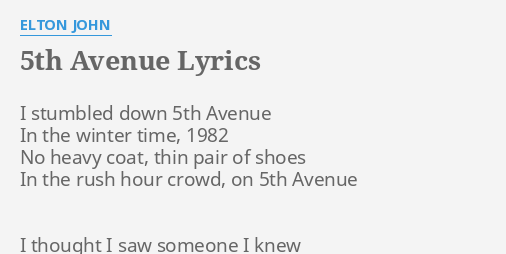 converse 5th avenue lyrics