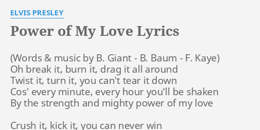 power of my love elvis lyrics