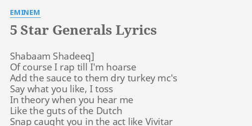 5 star generals eminem