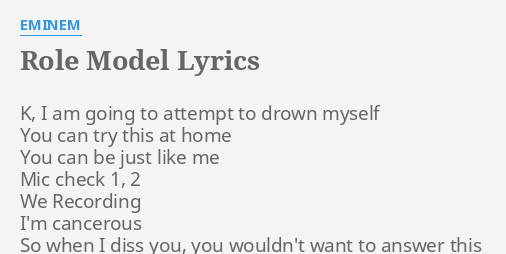 Eminem – Role Model Lyrics