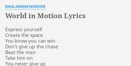 new order world in motion lyrics rap