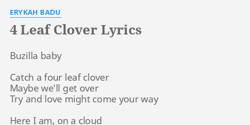 4 leaf clover lyrics erykah