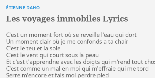 voyages immobiles chords