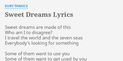 sweet dreams are made of this slow version