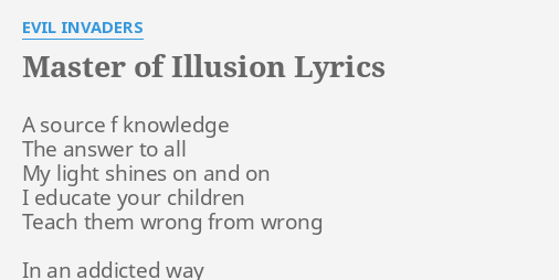 master of illusion lyrics