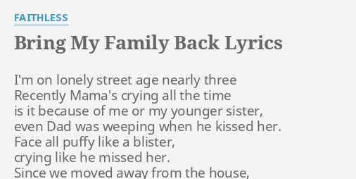 bring my parents back lyrics