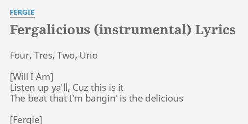 fergalicious instrumental
