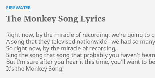 sing 2 monkey song lyrics