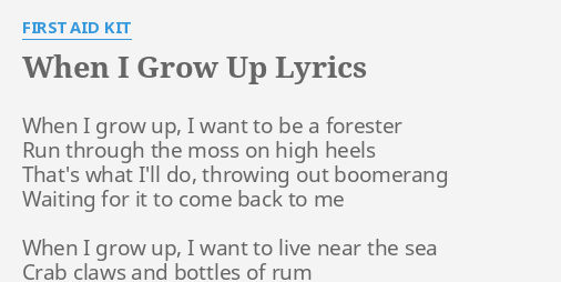 When I Grow Up Lyrics