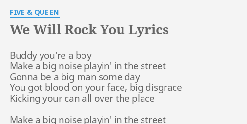 Queen - We Will Rock You Lyrics
