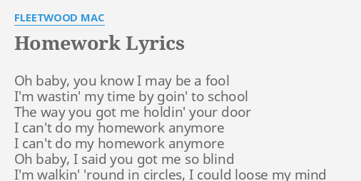 homework lyrics fleetwood mac