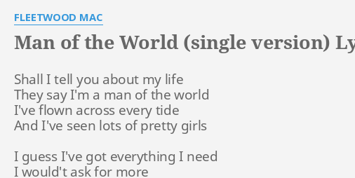 man of the world lyrics fleetwood mac