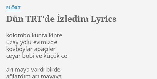 ŞARKI SÖZÜ