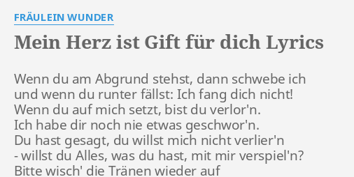 Mich bist du alles für Alles, was