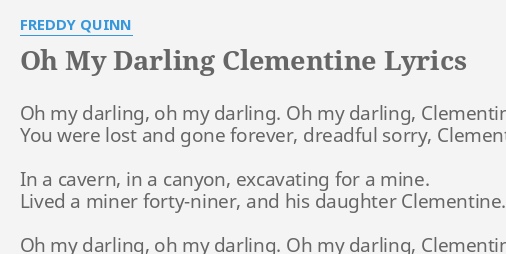 My Darling Clementine Lyrics Lyricswalls