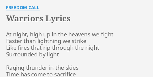 roll call warriors lyrics