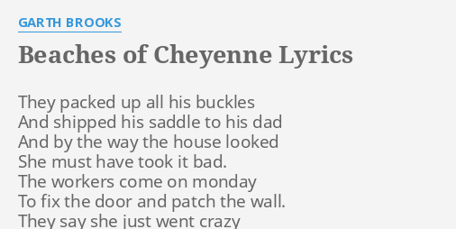 garth brooks the beaches of cheyenne lyrics