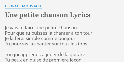 Petite Chanson