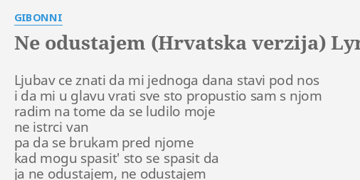 ne odustajem gibonni