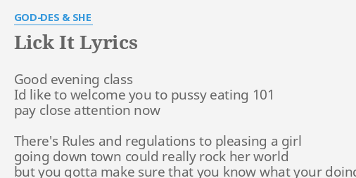lick God it lyrics des